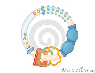 Baby teething toy bracelet vector illustration isolated on white background Vector Illustration