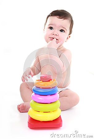 Baby thinking Stock Photo