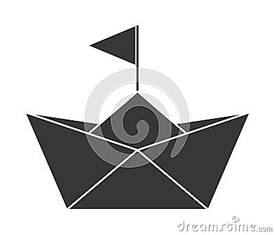 Baby toy sailboat paper isolated icon design Cartoon Illustration