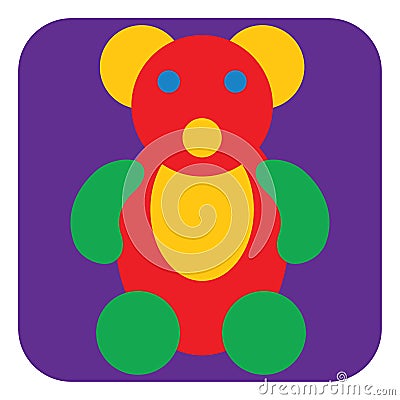 Baby toy teddybear, icon Vector Illustration