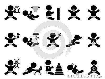 Baby with toys icon Vector Illustration