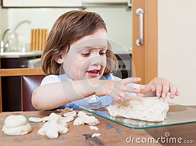 Baby toys sculpts dough Stock Photo