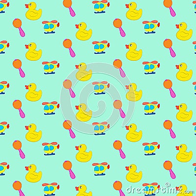 Baby toys seamless pattern. Vector Illustration