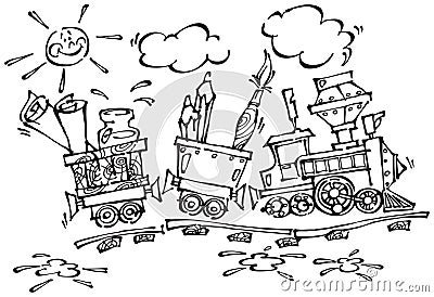 Baby train 2 Vector Illustration