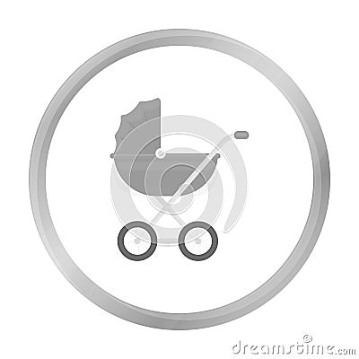 Baby transport icon in monochrome style isolated on white. Pregnancy symbol. Vector Illustration