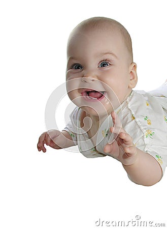 Baby with two teeths Stock Photo