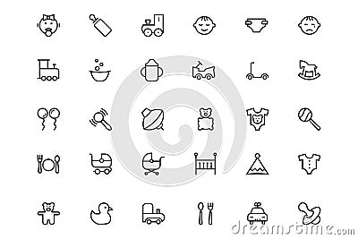 Baby Vector Line Icons 1 Stock Photo