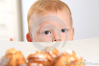 Baby wants cake Stock Photo