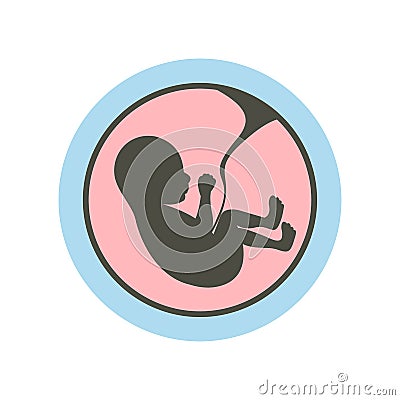 Baby in womb icon Vector Illustration