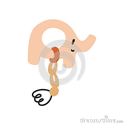 Baby wooden rattles elephant Vector Illustration