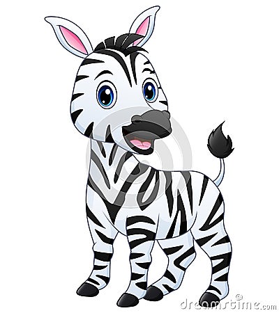 A baby zebra cartoon Vector Illustration