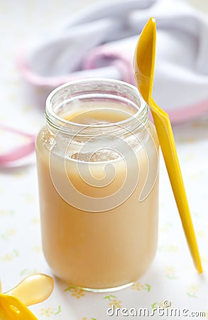 Babyfood in a glass Stock Photo