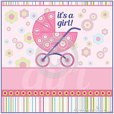 Babygirl card Vector Illustration