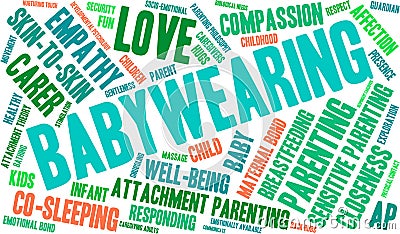 Babywearing Word Cloud Vector Illustration