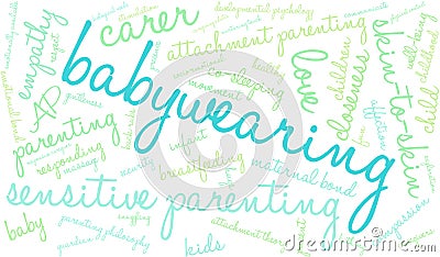 Babywearing Word Cloud Vector Illustration