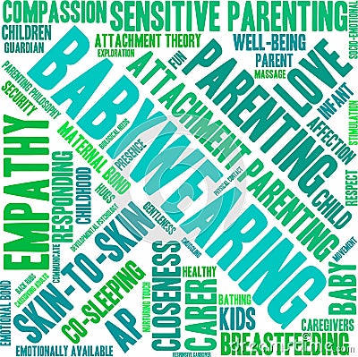 Babywearing Word Cloud Vector Illustration