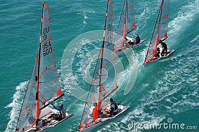 Bacardi Invitational Winter Series Small Sail Boats Editorial Stock Photo