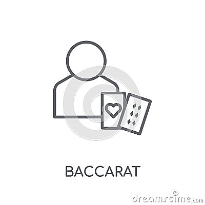 Baccarat linear icon. Modern outline Baccarat logo concept on wh Vector Illustration