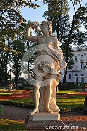 Bacchus in Summer Garden in St. Petersburg Stock Photo