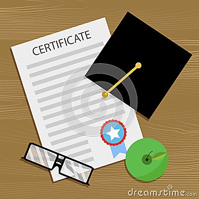 Bachelor degree and certificate Vector Illustration