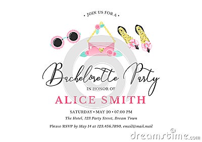 Bachelorette party invitation template Vector Illustration