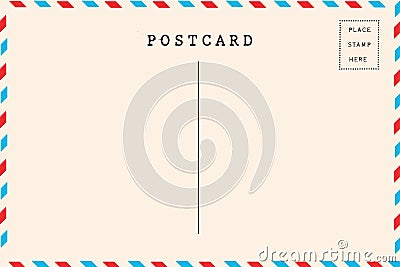 Back of airmail blank postcard. Stock Photo