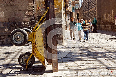 Back alleys of Diyarbakir, Turkey Editorial Stock Photo