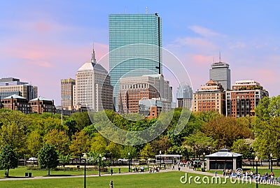 Back Bay from Boston Common Editorial Stock Photo