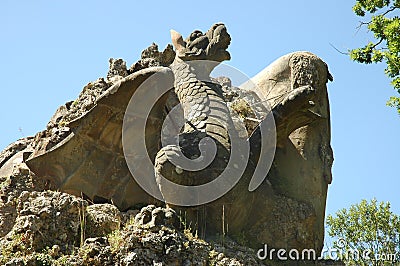 Back of the Colossus of the Apennines by Giambologna Editorial Stock Photo