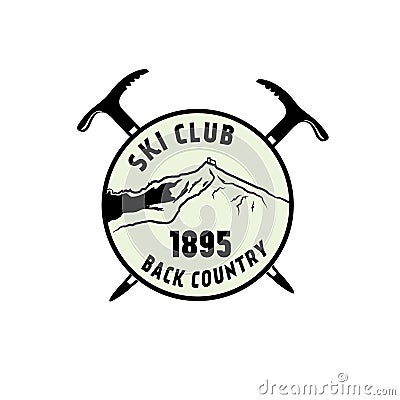Back country skiing vector logo Vector Illustration