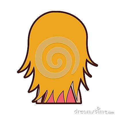 Back cute little girl character Vector Illustration