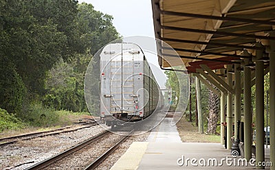 Back end of a freight train Editorial Stock Photo