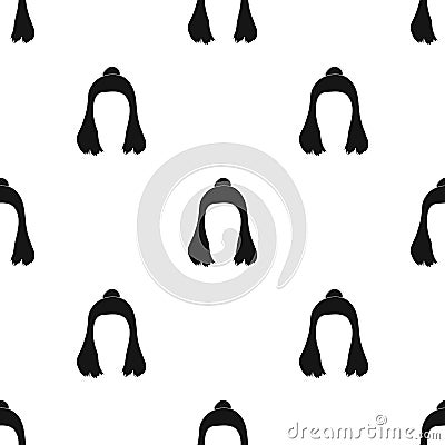 Back hairstyle single icon in black style vector symbol stock illustration web. Vector Illustration