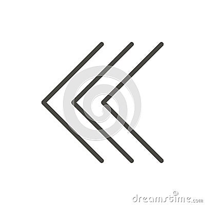 Back icon vector. Line left arrow symbol isolated. Trendy flat previous outline ui sign design. Thi Vector Illustration
