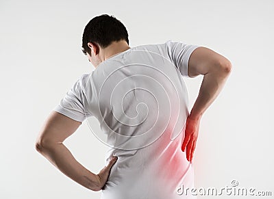 Back injury Stock Photo