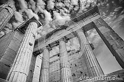 Parthenon columns reaching skyward Stock Photo