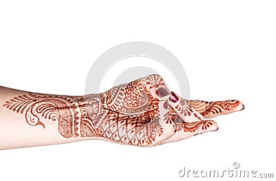 Back mudra with henna Stock Photo