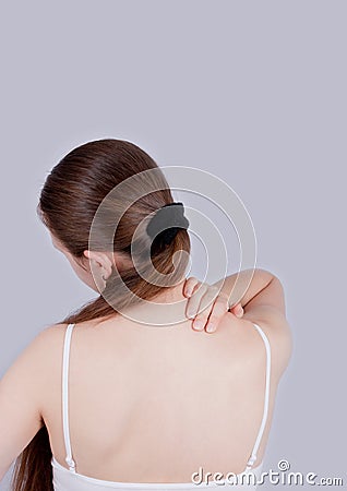 Back and neck pain Stock Photo