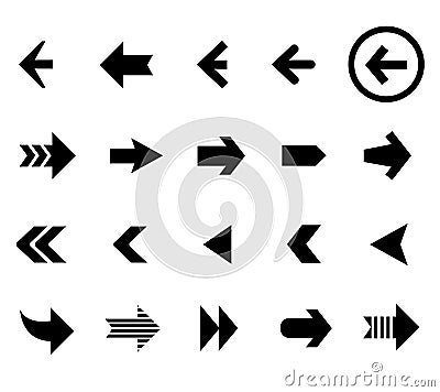 Back and next arrow icons vector set Vector Illustration