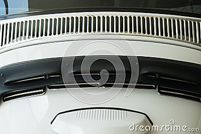 The back of an old car. ventilation grilles Stock Photo