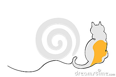 back pose simple vector sketch single one or continuous line Vector Illustration