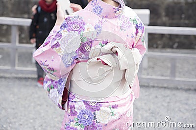 Back of a pretty Japanese girl Stock Photo