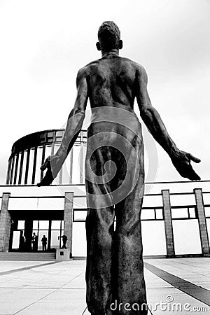 Back Sculpture starring at the sky Editorial Stock Photo