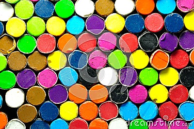 Back side of colored crayon Stock Photo