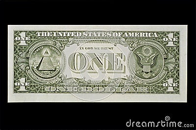 Back side of the one dollar bill Editorial Stock Photo