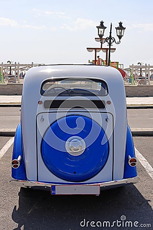 Back side view, vintage car, Peugeot 201 m4 porters 1936 Stock Photo