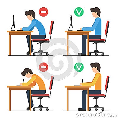 Back sitting position Vector Illustration