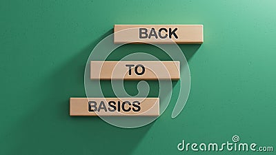 Back to basics symbol. Concept word Back to basics on wooden blocks. Business and Back to basics concept. Stock Photo