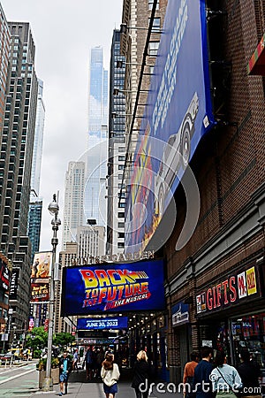 Back To The Future, The Musical, Winter Garden Theatre, 1634 Broadway, Times Square, New York City, USA Editorial Stock Photo