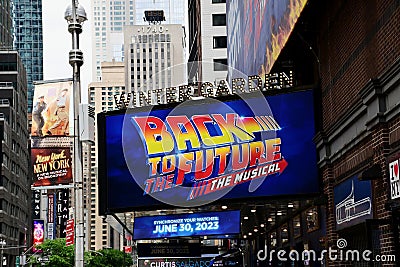 Back To The Future, The Musical, Winter Garden Theatre, 1634 Broadway, Times Square, New York City, USA Editorial Stock Photo